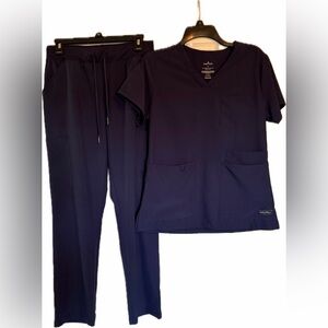 Nautica Navy Women's Pants & Shirt Scrub Set